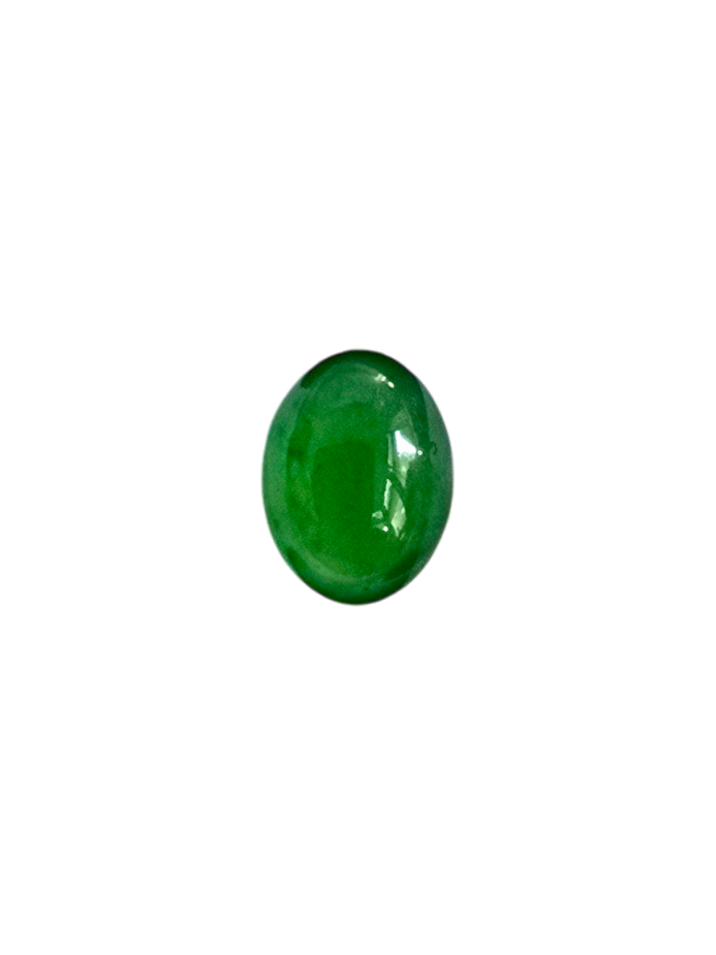 Certified MADE IN JAPAN 1.948 cts. Intense-Vivid Imperial Green Burmese A-Jadeite Oval Cabochon Loose Stone LS8