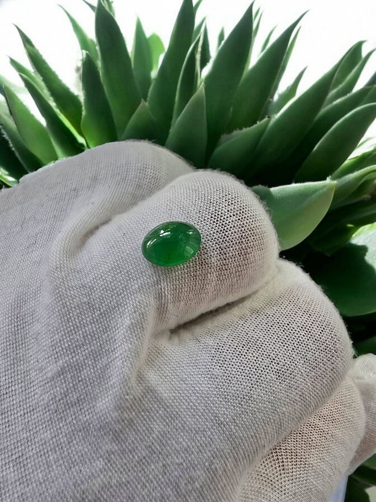 Certified MADE IN JAPAN 1.948 cts. Intense-Vivid Imperial Green Burmese A-Jadeite Oval Cabochon Loose Stone LS8