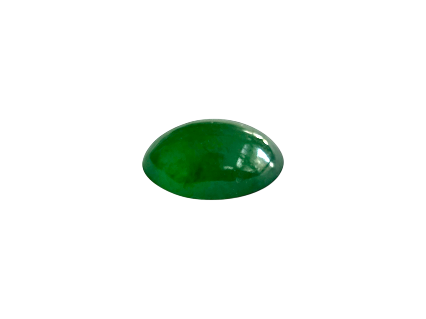 Certified MADE IN JAPAN 1.948 cts. Intense-Vivid Imperial Green Burmese A-Jadeite Oval Cabochon Loose Stone LS8