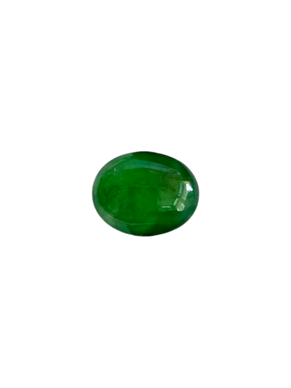 Certified MADE IN JAPAN 1.727 cts. Intense-Vivid Imperial Green Burmese A-Jadeite Oval Cabochon Loose Stone LS9