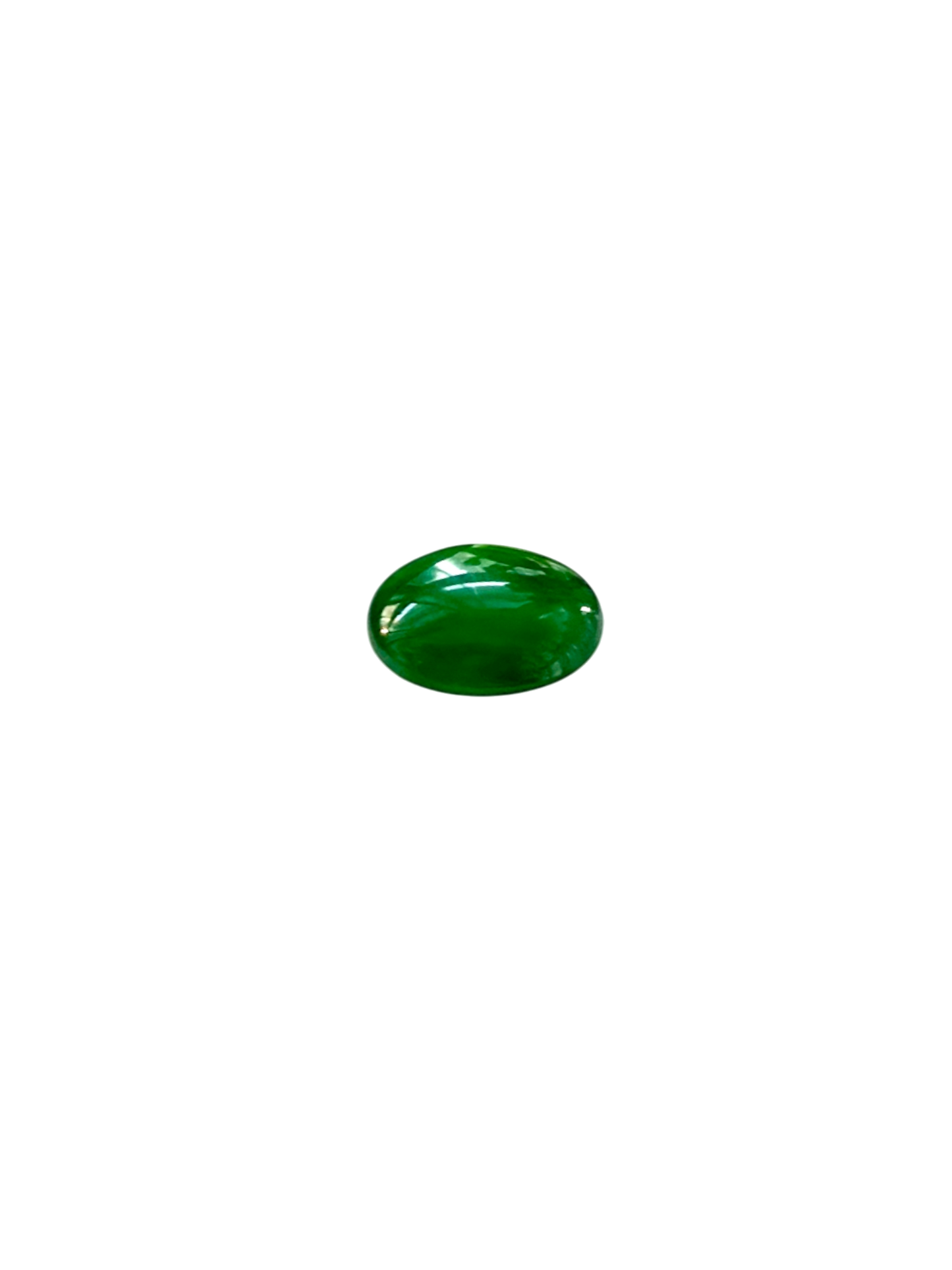 Certified MADE IN JAPAN 1.727 cts. Intense-Vivid Imperial Green Burmese A-Jadeite Oval Cabochon Loose Stone LS9