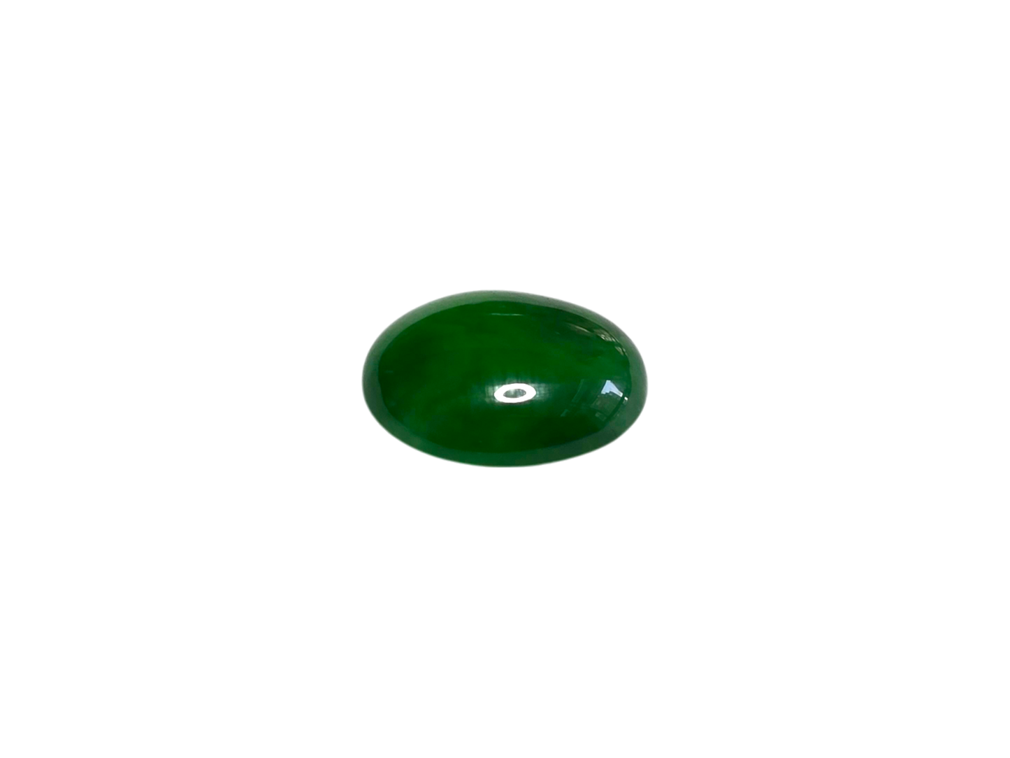 Certified MADE IN JAPAN 1.727 cts. Intense-Vivid Imperial Green Burmese A-Jadeite Oval Cabochon Loose Stone LS9