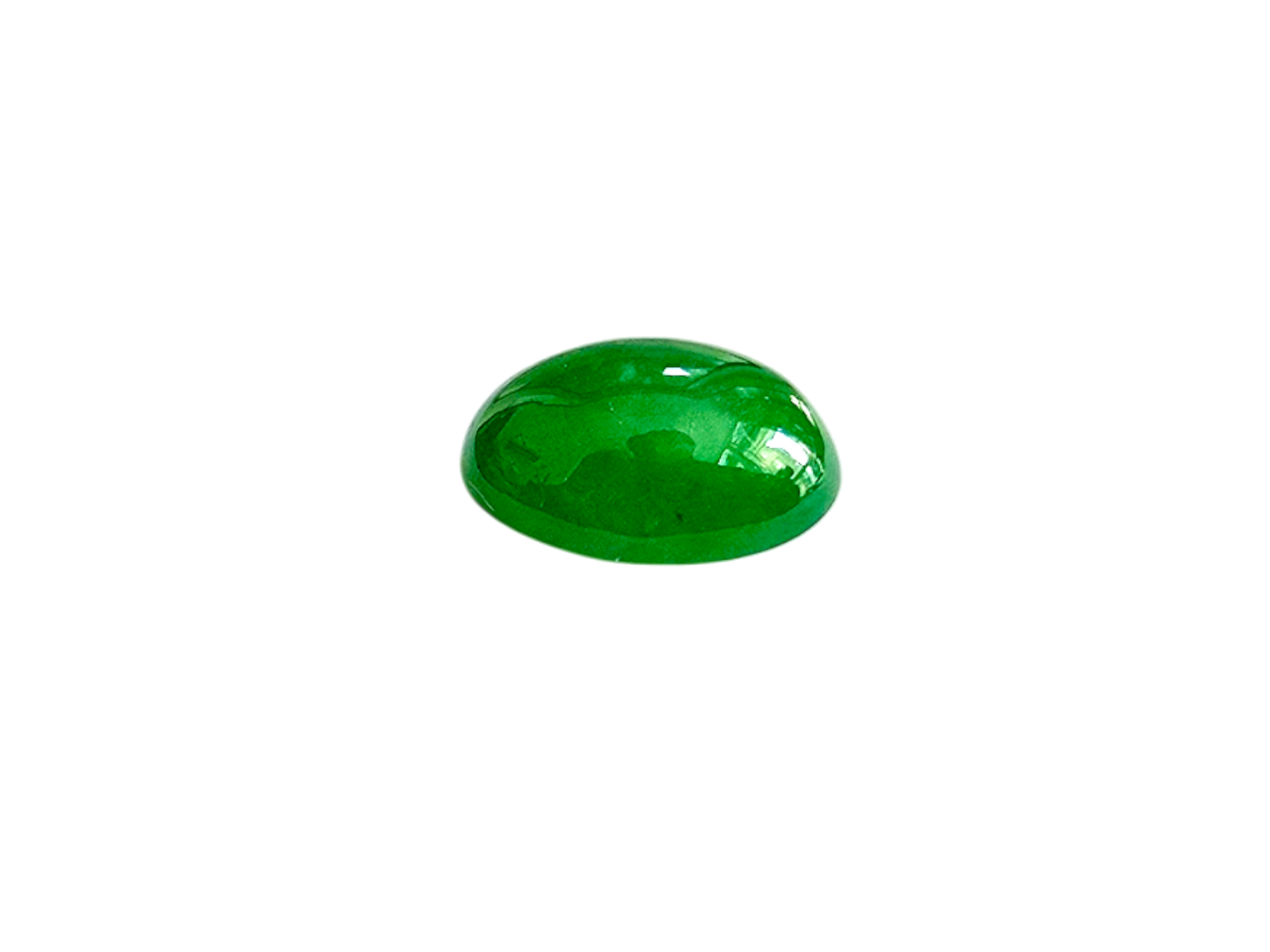 Certified MADE IN JAPAN 2.108 cts. Intense-Vivid Imperial Green Burmese A-Jadeite Oval Cabochon Loose Stone LS10