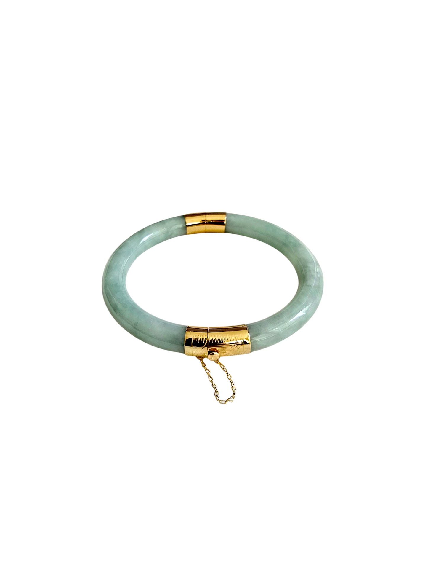 1886 Viceroy's Circular Burmese A-Jade Bangle Bracelet (with 14K Yellow Gold)