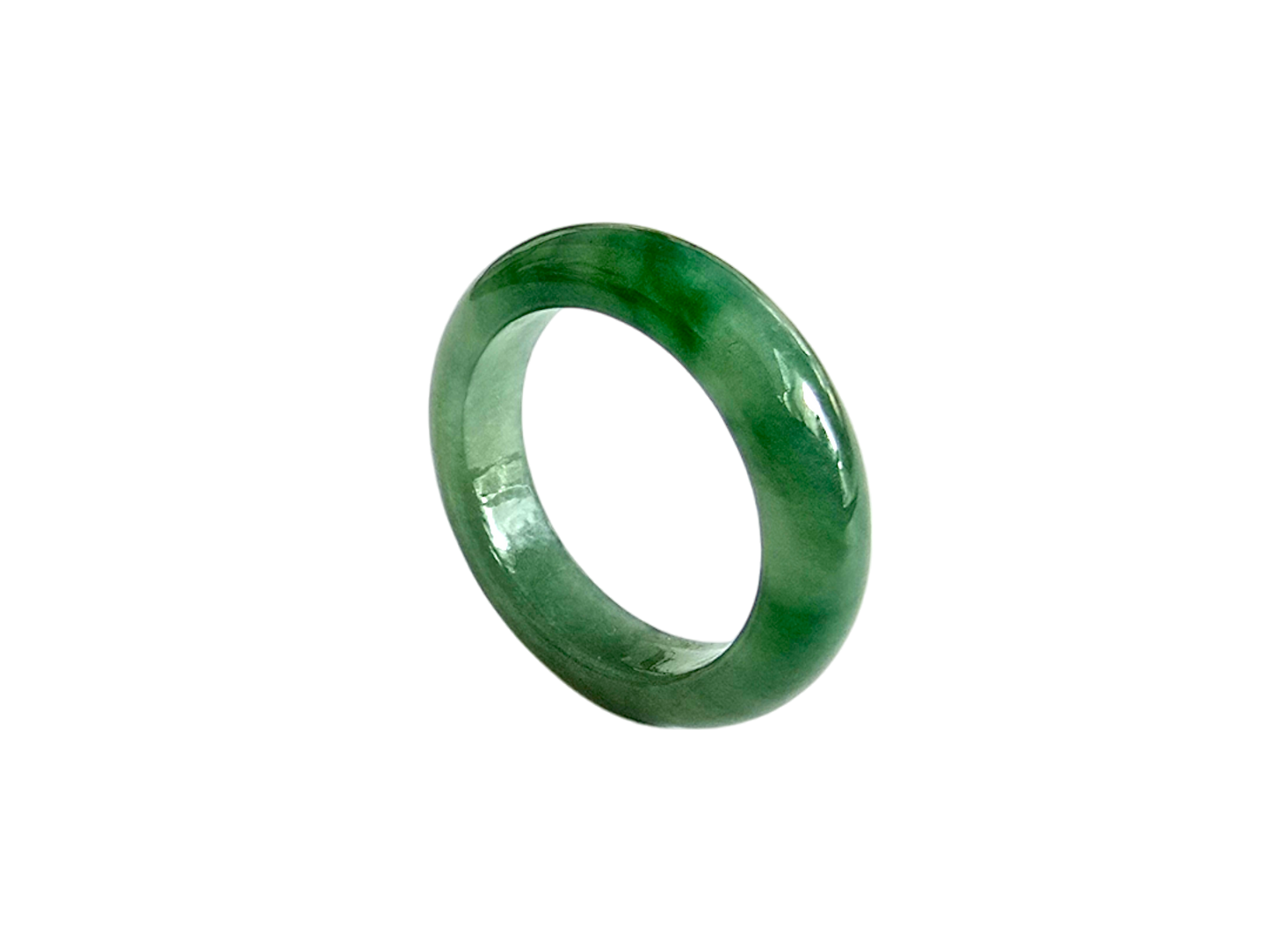 Masters Burmese Vibrant Green A-Jadeite Infinity Band Ring 09007 - Certified