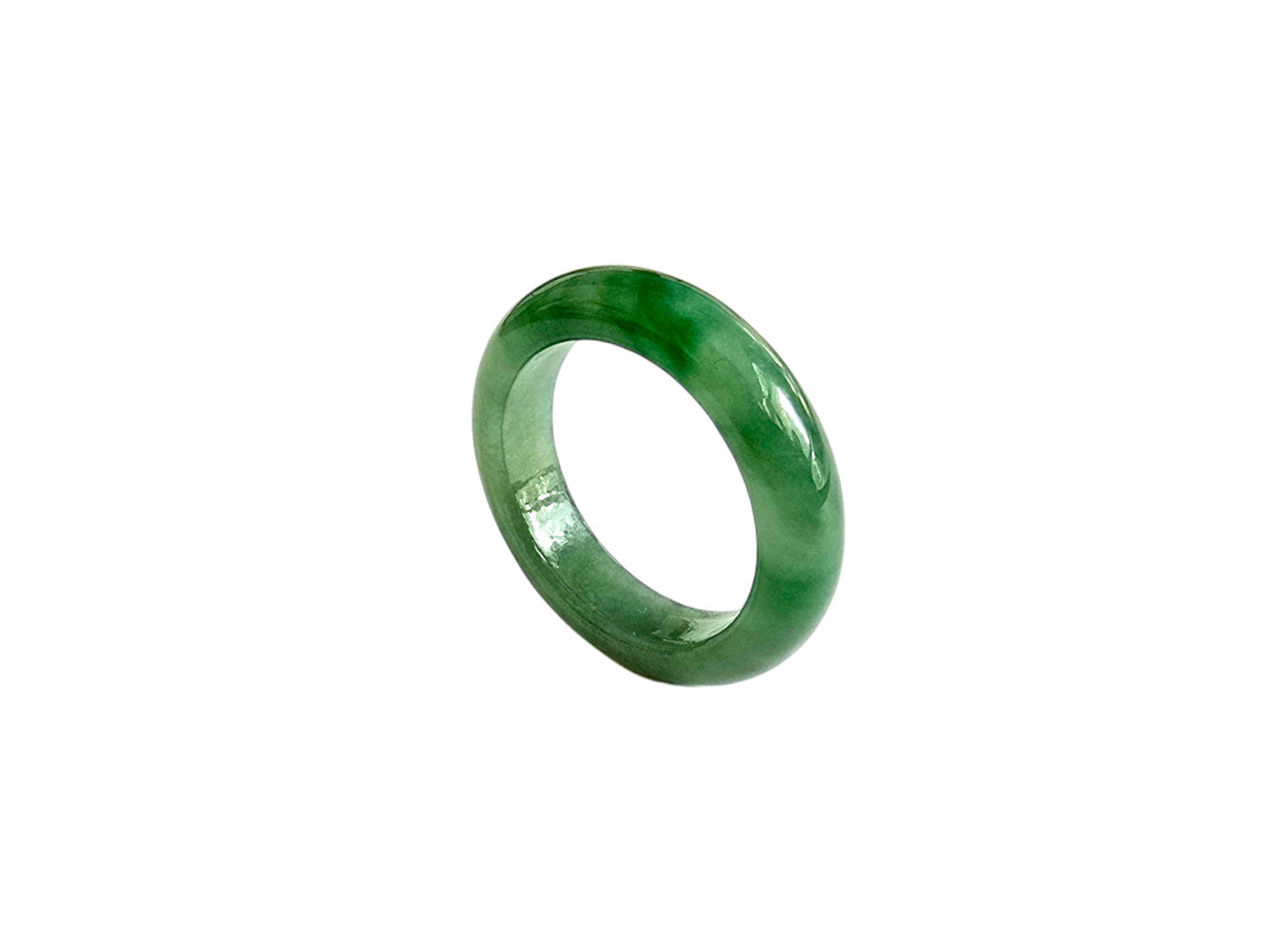 Masters Burmese Vibrant Green A-Jadeite Infinity Band Ring 09007 - Certified