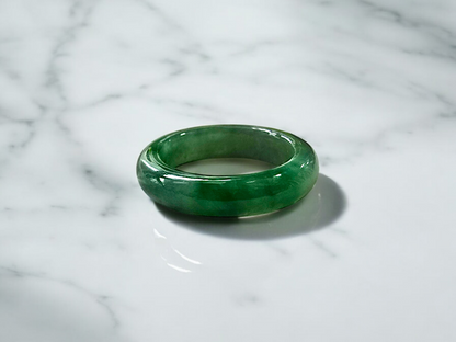 Masters Burmese Vibrant Green A-Jadeite Infinity Band Ring 09007 - Certified