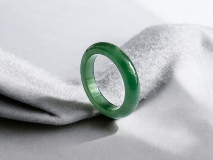 Masters Burmese Vibrant Green A-Jadeite Infinity Band Ring 09008 - Certified