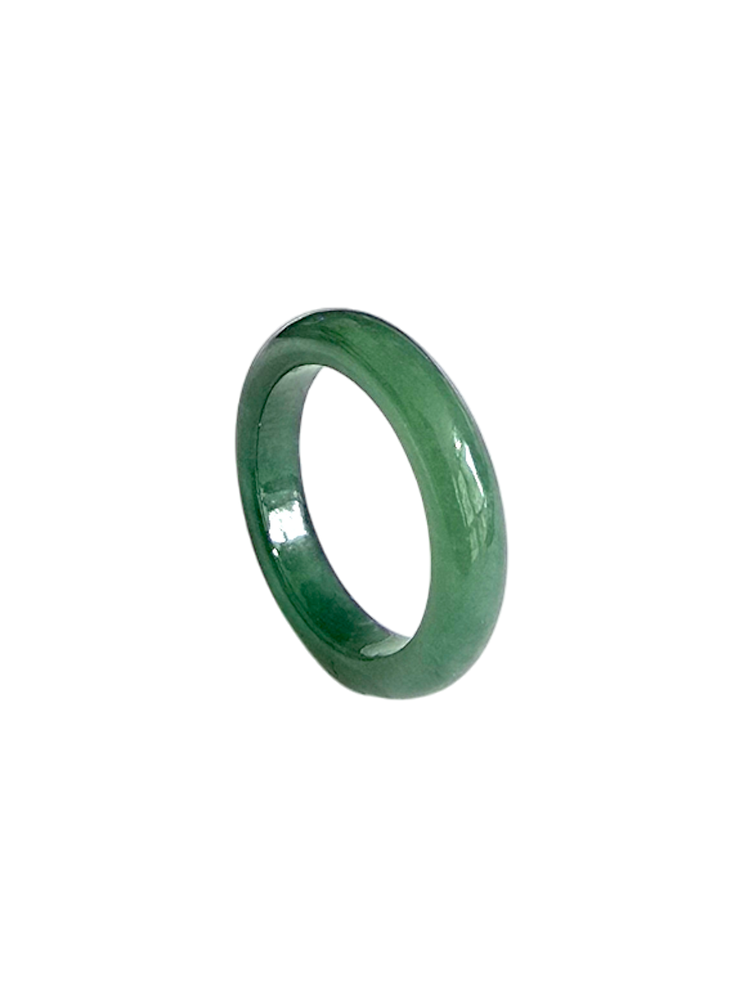 Masters Burmese Vibrant Green A-Jadeite Infinity Band Ring 09008 - Certified