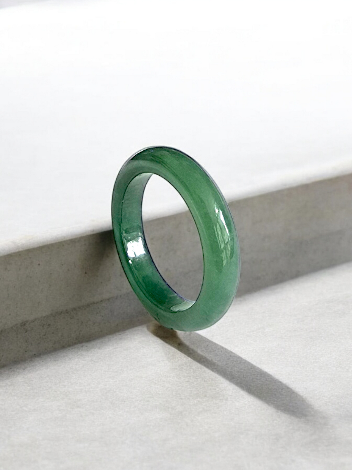 Masters Burmese Vibrant Green A-Jadeite Infinity Band Ring 09008 - Certified