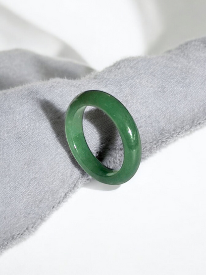 Masters Burmese Vibrant Green A-Jadeite Infinity Band Ring 09009 - Certified