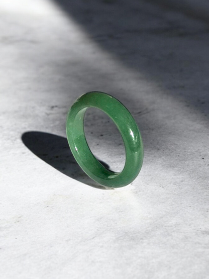 Masters Burmese Vibrant Green A-Jadeite Infinity Band Ring 09009 - Certified