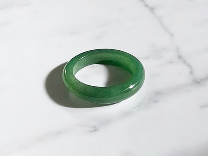 Masters Burmese Vibrant Green A-Jadeite Infinity Band Ring 09009 - Certified