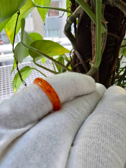 Masters Burmese Red A-Jadeite Infinity Band Ring 09011