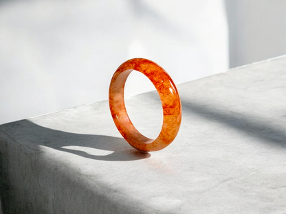 Masters Burmese Red A-Jadeite Infinity Band Ring 09012