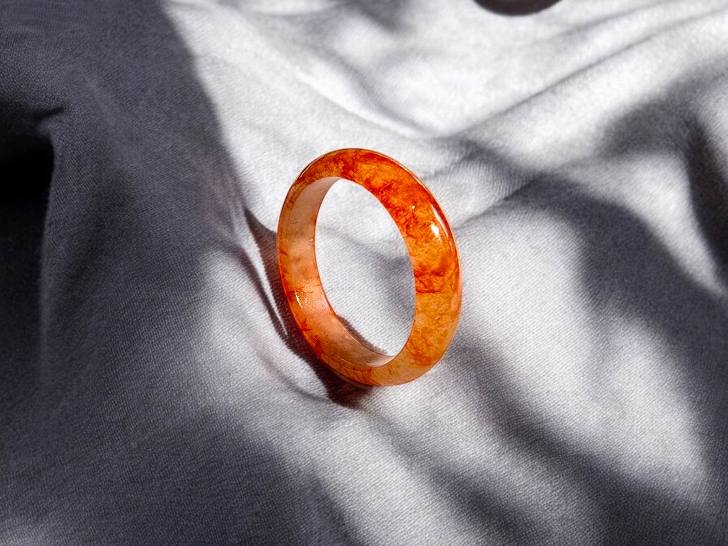 Masters Burmese Red A-Jadeite Infinity Band Ring 09012