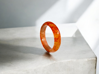 Masters Burmese Red A-Jadeite Infinity Band Ring 09012