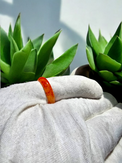 Masters Burmese Red A-Jadeite Infinity Band Ring 09012