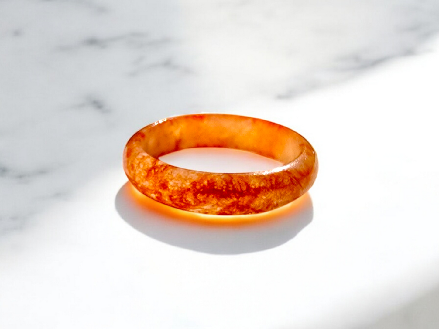 Masters Burmese Red A-Jadeite Infinity Band Ring 09012