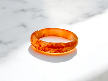 Masters Burmese Red A-Jadeite Infinity Band Ring 09012