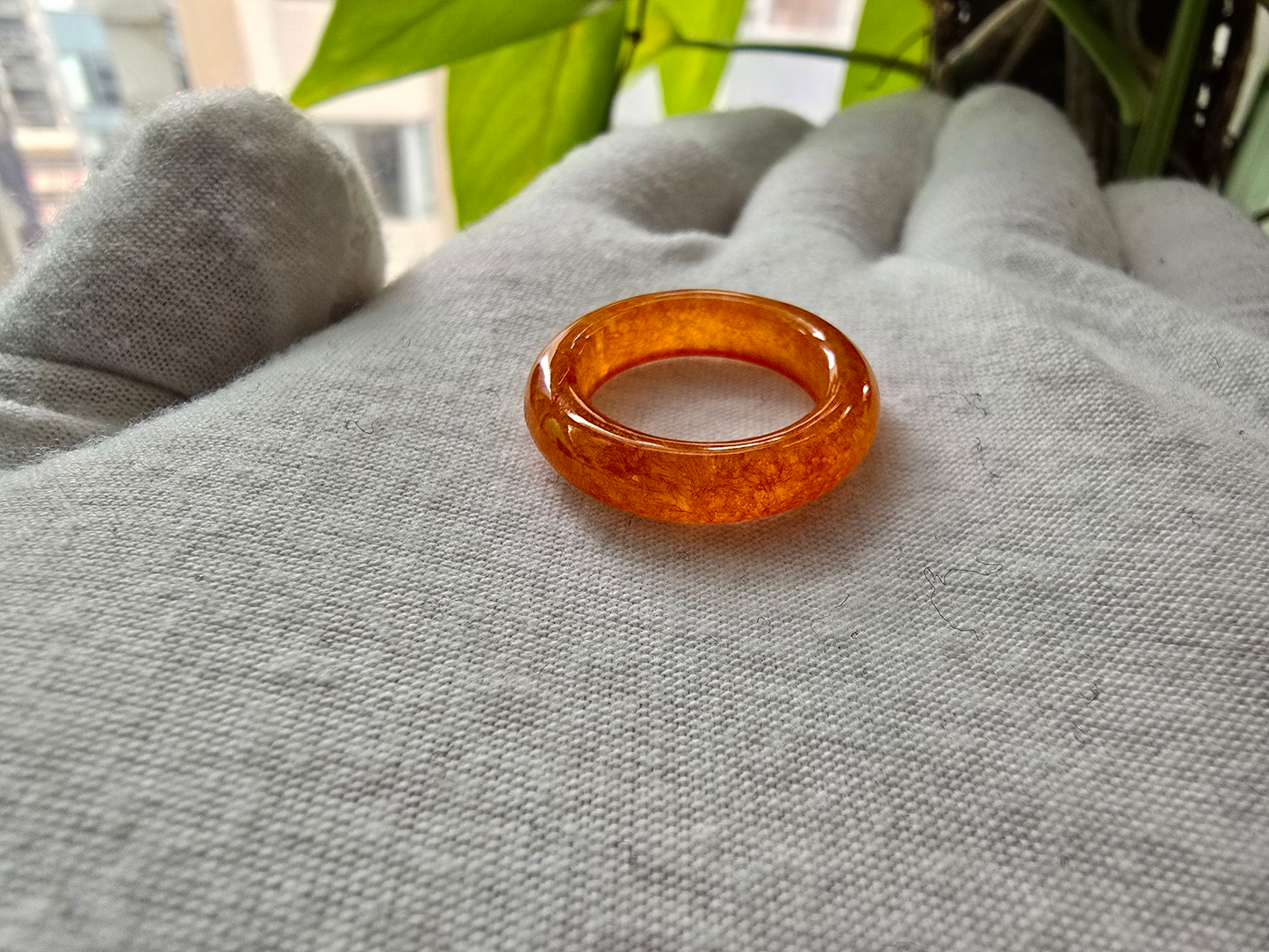 Masters Burmese Red A-Jadeite Infinity Band Ring 09013