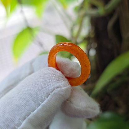 Masters Burmese Red A-Jadeite Infinity Band Ring 09013