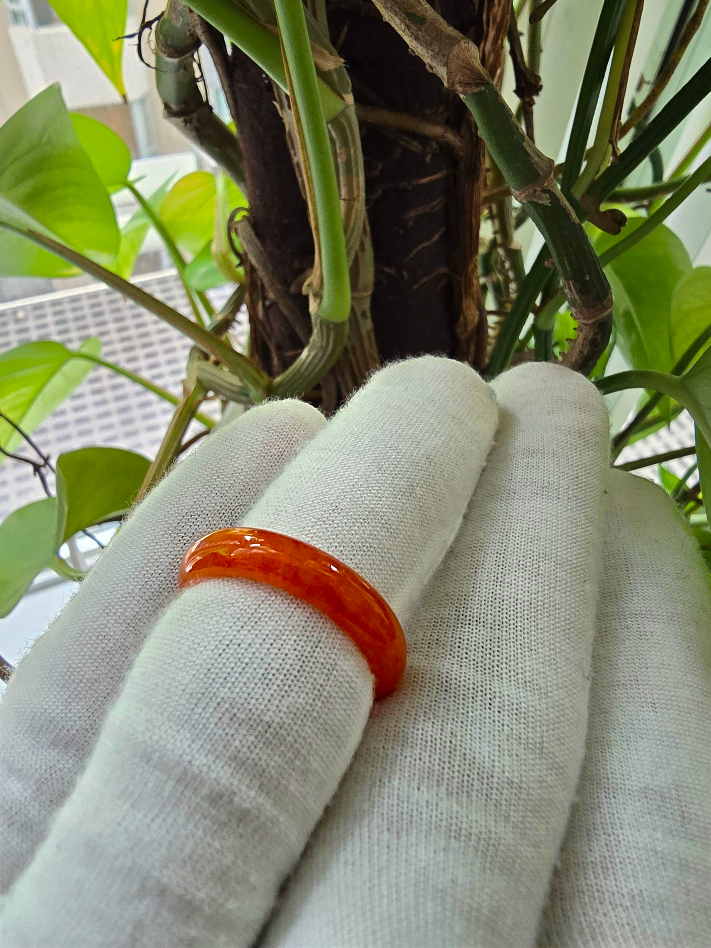 Masters Burmese Red A-Jadeite Infinity Band Ring 09014