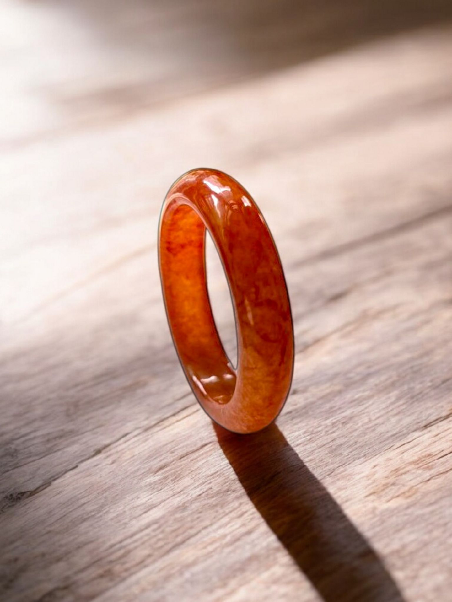 Masters Burmese Red A-Jadeite Infinity Band Ring 09014