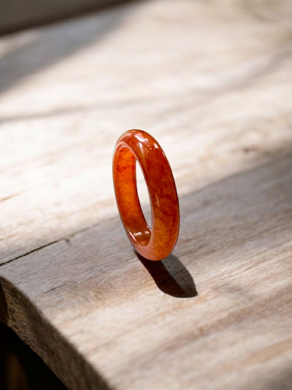 Masters Burmese Red A-Jadeite Infinity Band Ring 09014