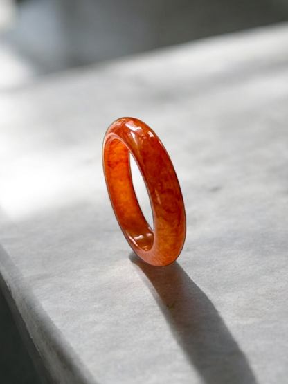 Masters Burmese Red A-Jadeite Infinity Band Ring 09014