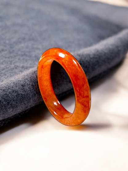 Masters Burmese Red A-Jadeite Infinity Band Ring 09014