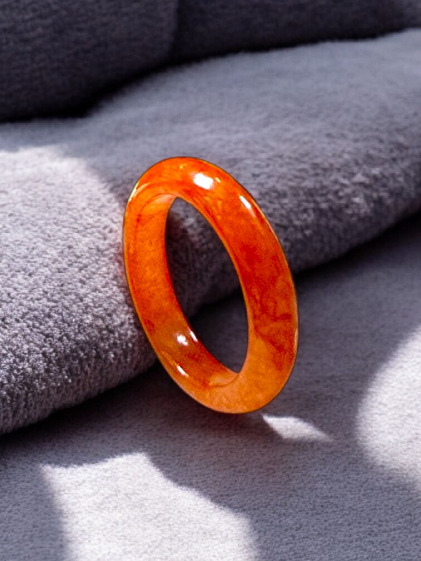 Masters Burmese Red A-Jadeite Infinity Band Ring 09014