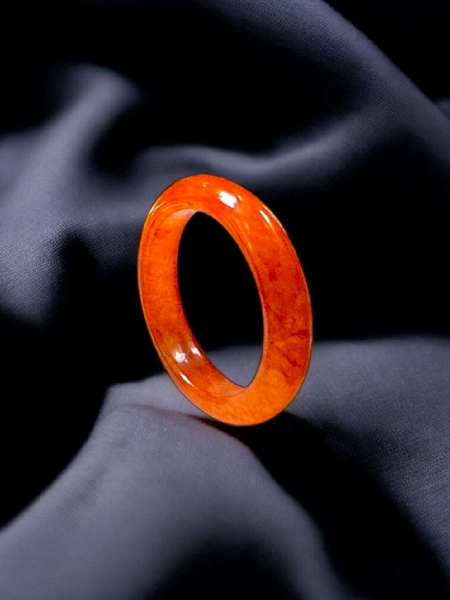 Masters Burmese Red A-Jadeite Infinity Band Ring 09014