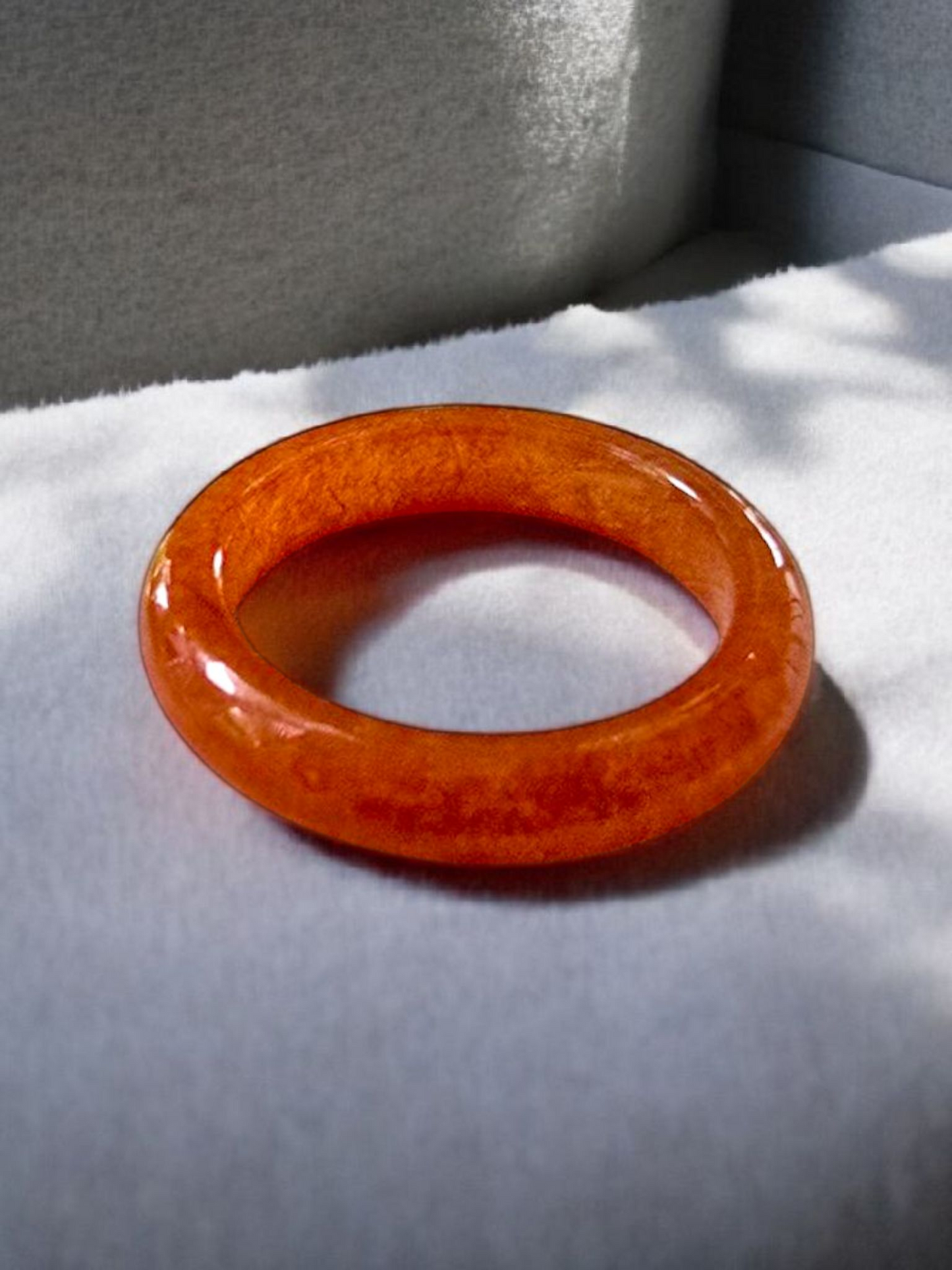 Masters Burmese Red A-Jadeite Infinity Band Ring 09014