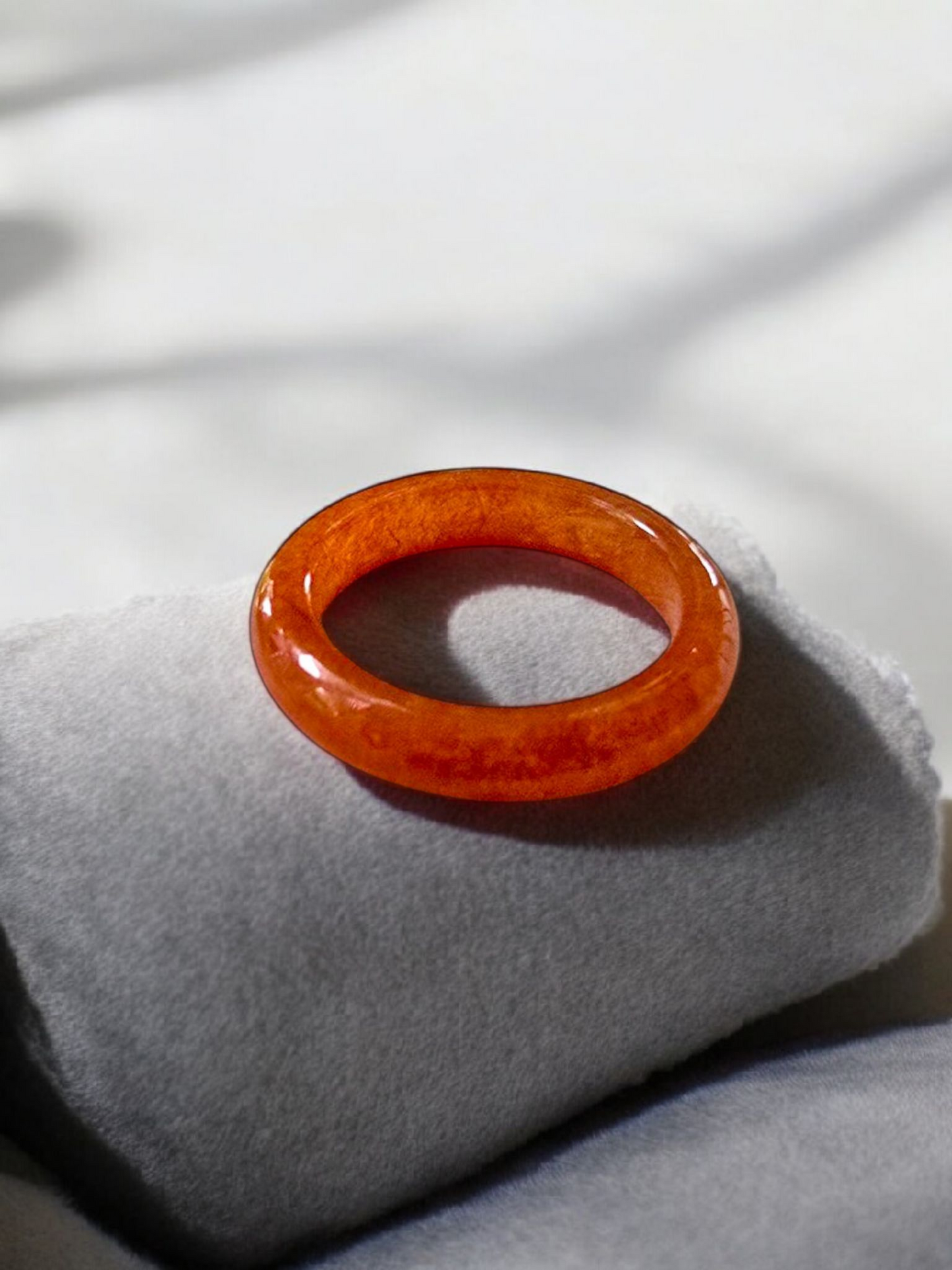 Masters Burmese Red A-Jadeite Infinity Band Ring 09014