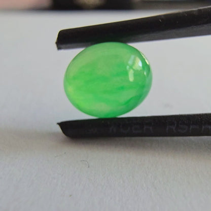 Certified 2.80cts. Vivid Apple Green Burmese A-Jadeite Oval Cabochon Loose Stone LS3