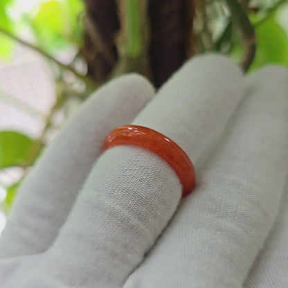 Masters Burmese Red A-Jadeite Infinity Band Ring 09014