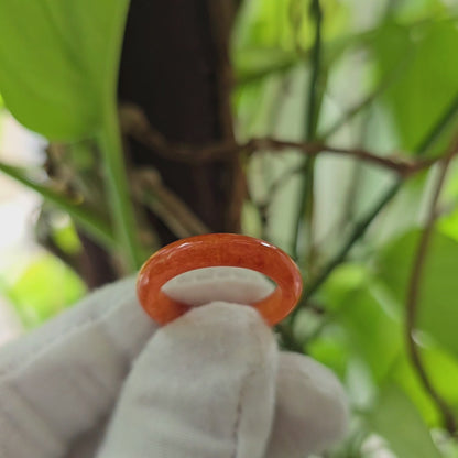 Masters Burmese Red A-Jadeite Infinity Band Ring 09014