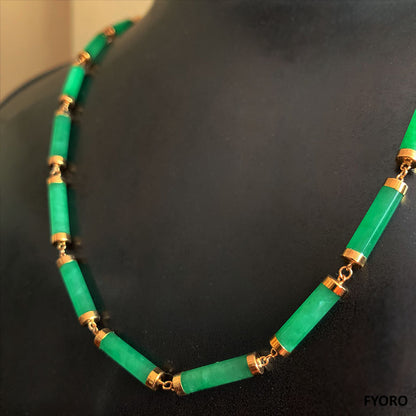 Juk Eternity Jade Necklace (with 14K Yellow Gold)