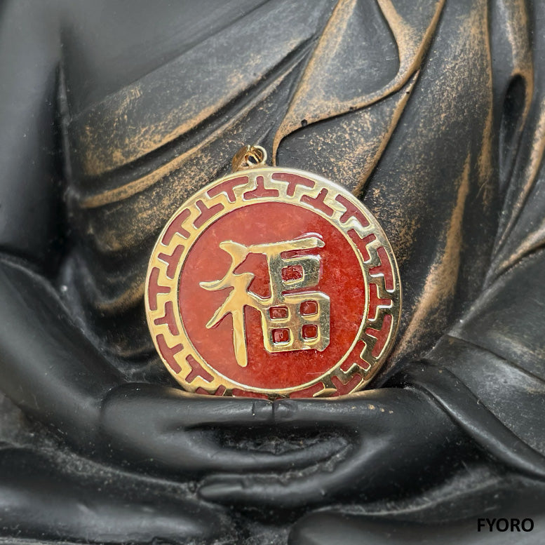 Kowloon Hong Fu Fuku Pendant (with 14K Gold)