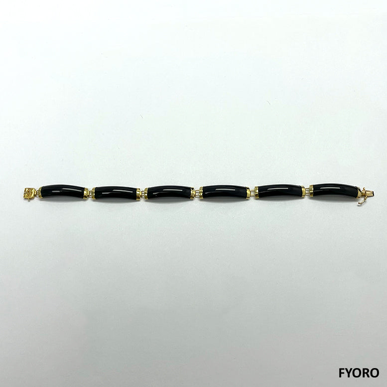 Xiao Fu Fuku Fortune Yat Onyx Bracelet (with 14K Yellow Gold)