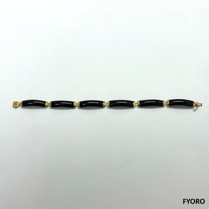 Xiao Fu Fuku Fortune Yat Onyx Bracelet (with 14K Yellow Gold)