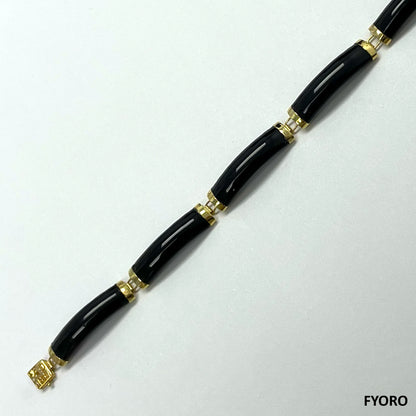 Xiao Fu Fuku Fortune Yat Onyx Bracelet (with 14K Yellow Gold)