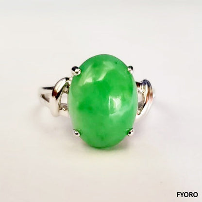 Beijing Royal Jade Ring (with 14K White Gold)