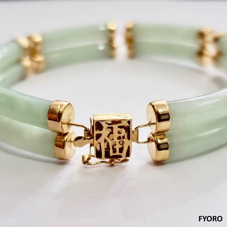 Jade bracelet with hot sale gold clasp