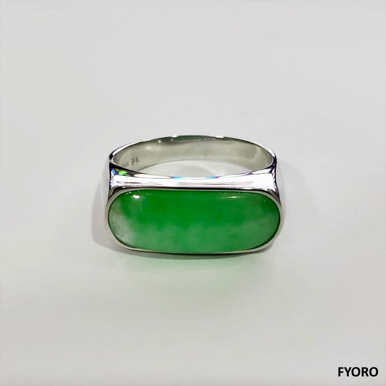 Nanjing Royal Jade Ring (with 14K White Gold)