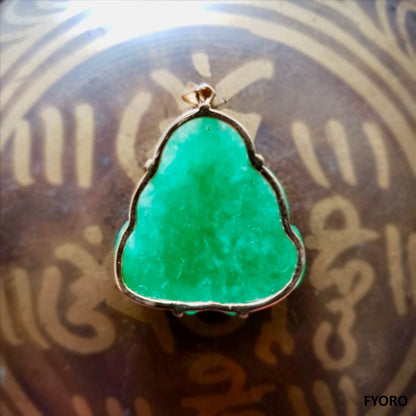 Lijiang Jade Buddha Pendant (with 14K Gold)