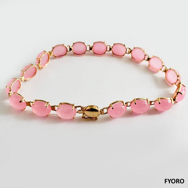 Michael Kors Gold Pink Jade Bracelet Like New outlets